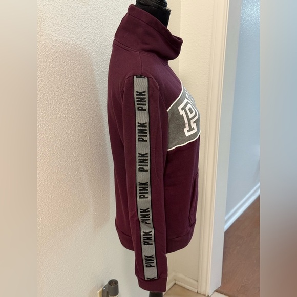 PINK by Victoria’s Secret Maroon Mock Turtleneck Sweatshirt w/ Front Pocket - Picture 2 of 4